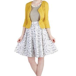 ModCloth Scissor Sisterhood Skirt | MEDIUM | Novelty Scissors Print Cotton